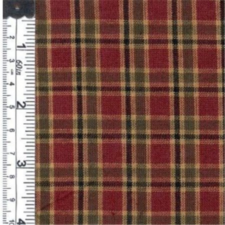 TEXTILE CREATIONS Textile Creations 1012 Rustic Woven Fabric; Plaid Wine And Dark Green; 15 yd. 1012